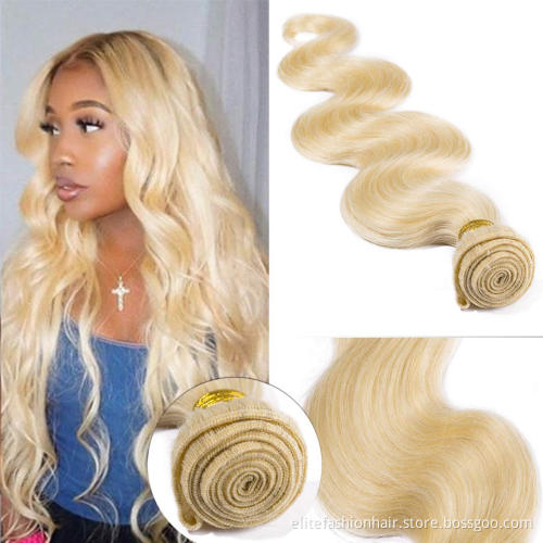 100% Virgin Unprocessed Double Wefts Hair Bundle High Quality Body Wave Brazilian Hair Bundles 613 Blonde Body Wave Hair Bundles